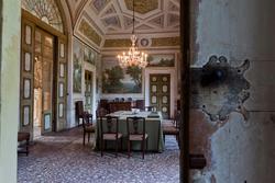 Entering the dining room of the Venetian villa