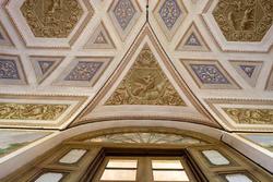 The ceiling and the detail of the door of venetian villa