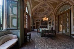 Lunch in the eighteenth century, venetian villa in Verona