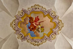 Decorated ceiling of eighteenth-century villa in Verona