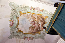 Ceiling of the bishop's chamber, room in the eighteeth-century venetian villa