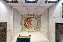 decorated ceiling of the bischop's chamber in the venetian villa Sagramoso